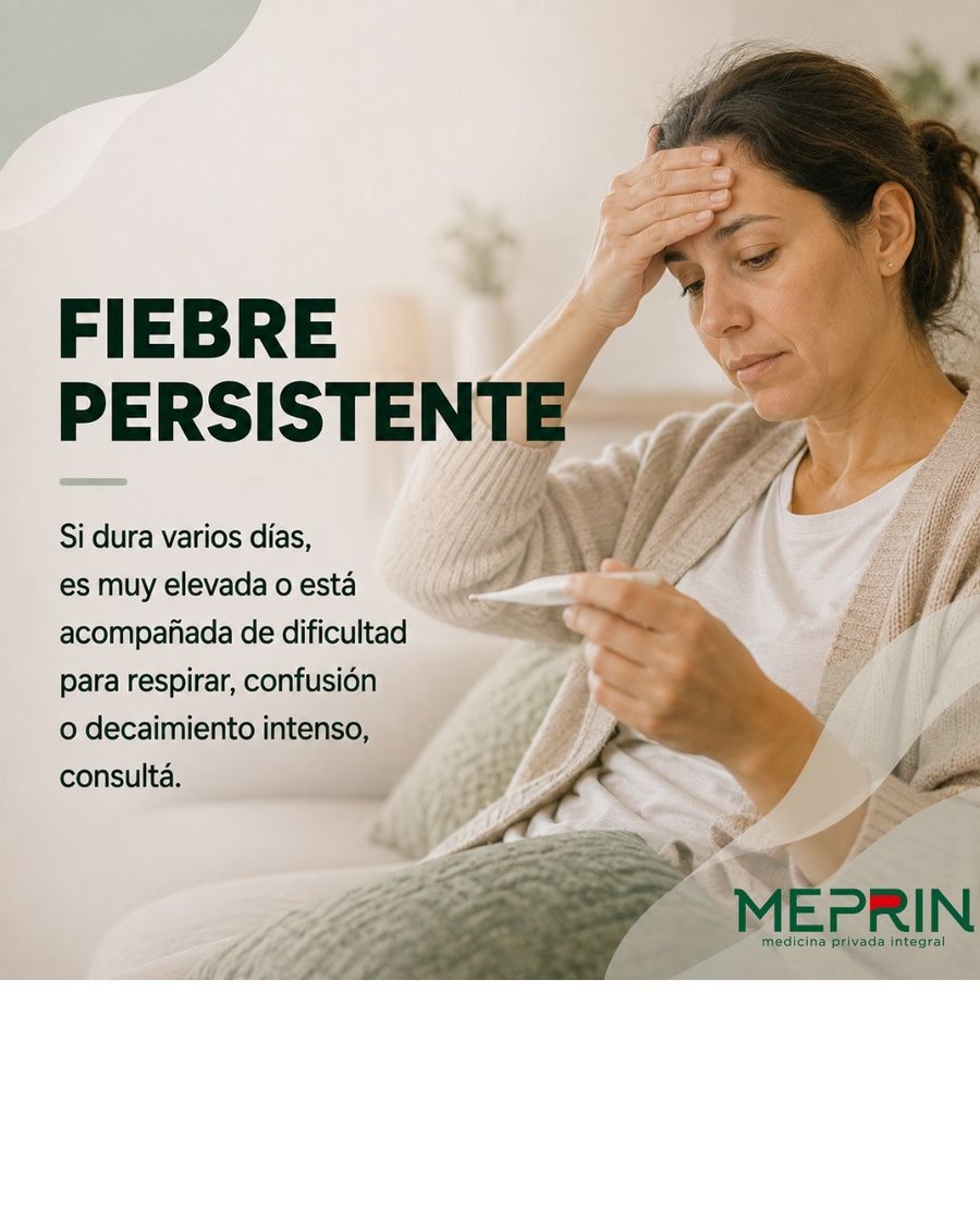 Fiebre persistente: si dura varios días, es muy elevada o está acompañada de dificultad para respirar, confusión o decaimiento intenso, consultá.